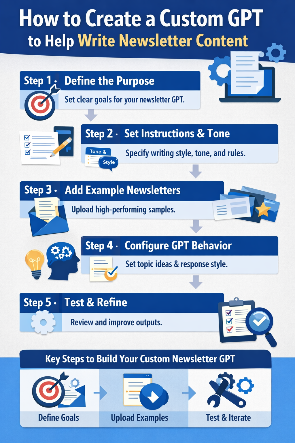 create custom GPT to help write newsletter